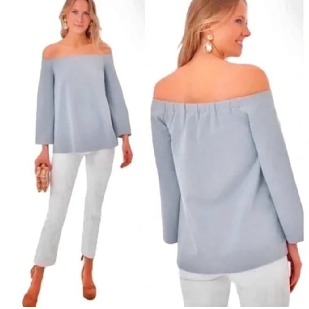 Tuckernuck Miranda Off-Shoulder  dusty blue M top